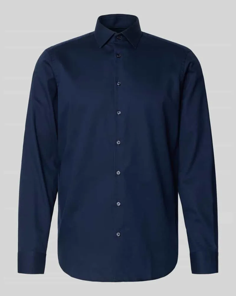 JAKE*S Regular Fit Business Hemd aus Baumwolle mit Kentkragen Marine