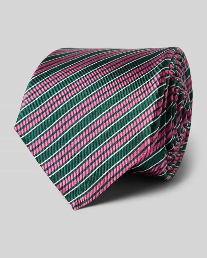 Blick Krawatte aus Seide mit Allover-Muster Gruen