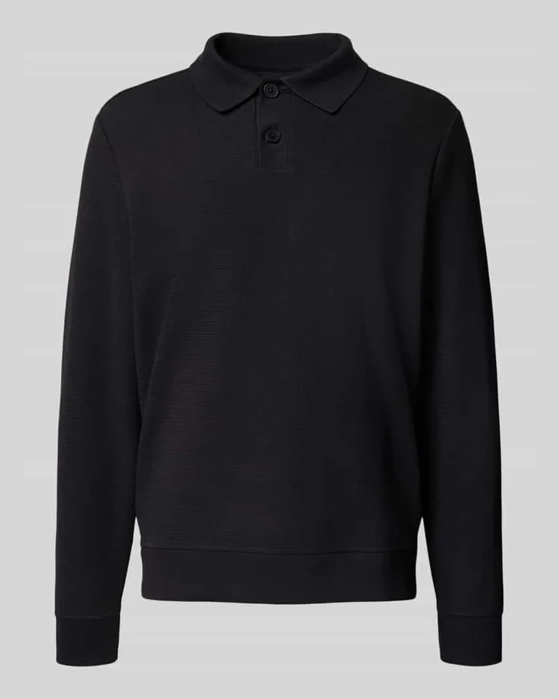 McNeal Pullover mit Polokragen und Knopfleiste Black