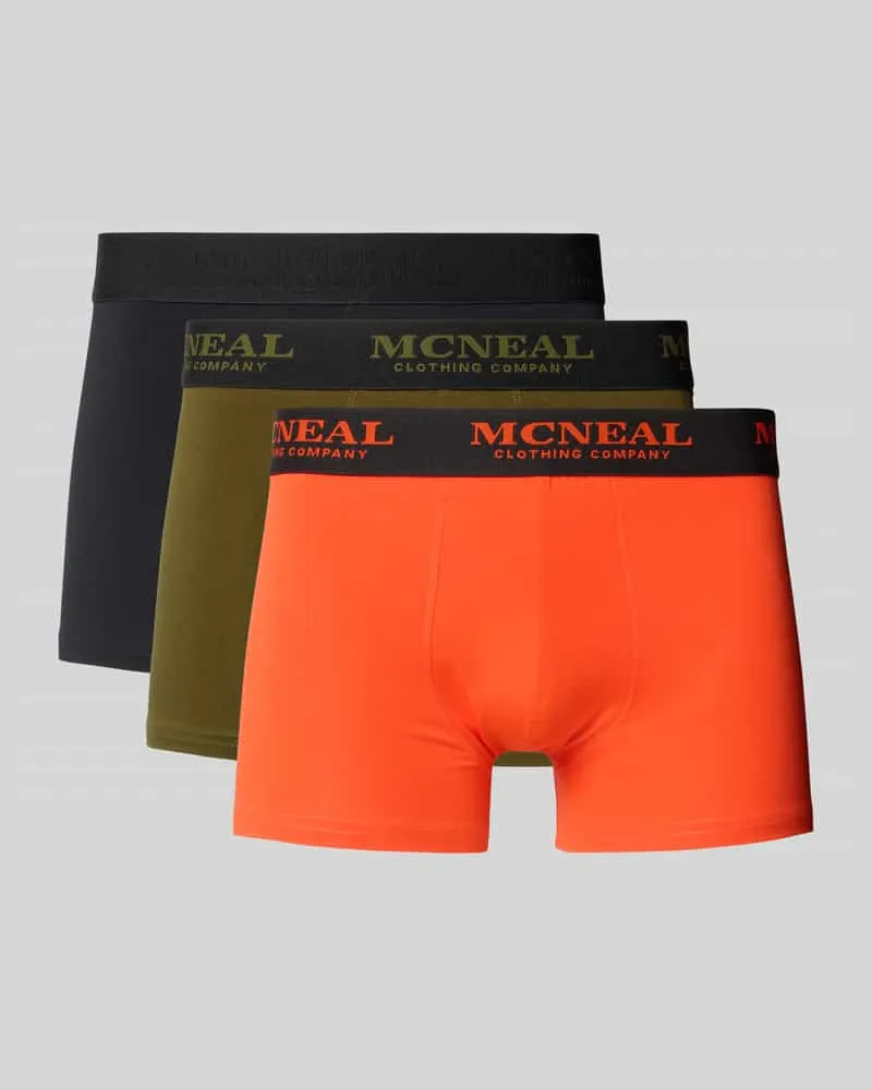 McNeal Trunks mit elastischem Logo-Bund im 3er-Pack Oliv