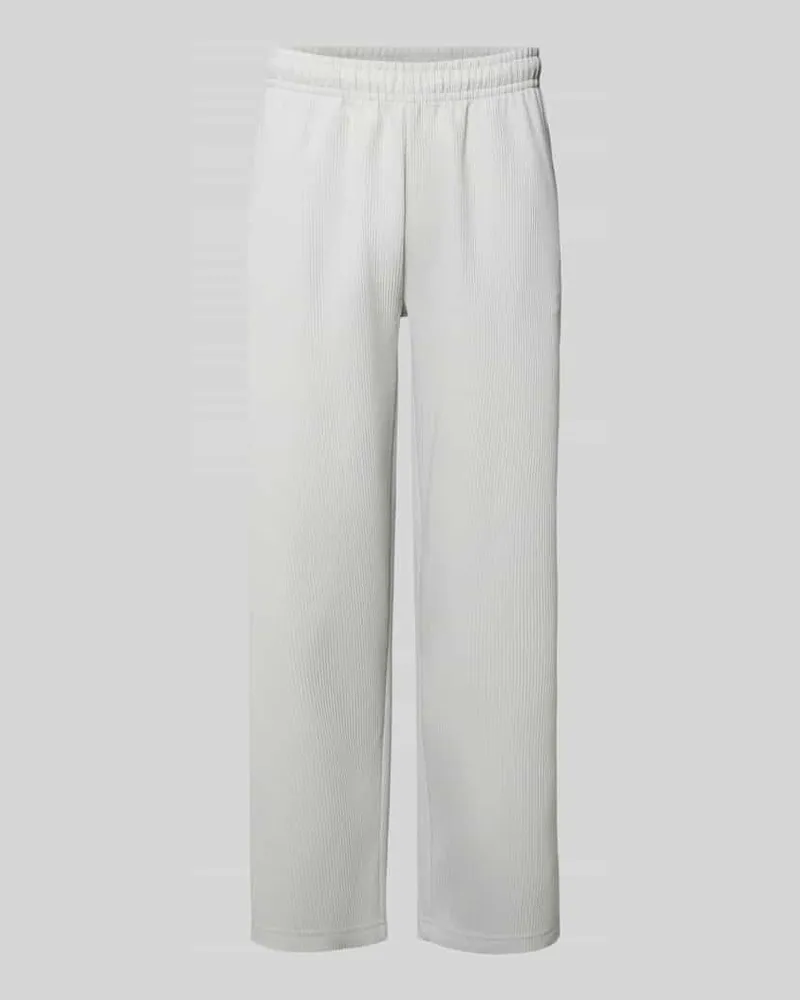 PEGADOR Sweatpants mit Strukturmuster und elastischem Bund Hellgrau