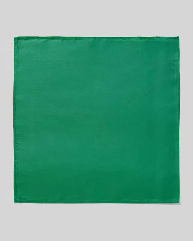Monti Fein strukturiertes Einstecktuch aus Seide Gruen
