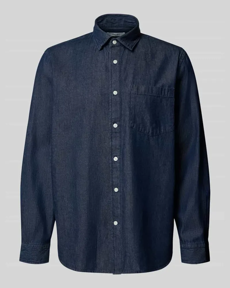 Selected Homme Regular Fit Jeanshemd aus reiner Baumwolle Modell 'REGCARLO Dunkelblau