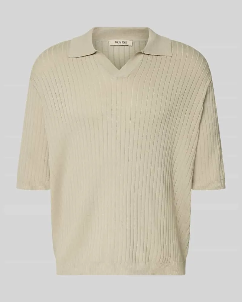 Only & Sons Relaxed Fit Poloshirt aus Viskose-Mix Modell 'FLINT Schilf