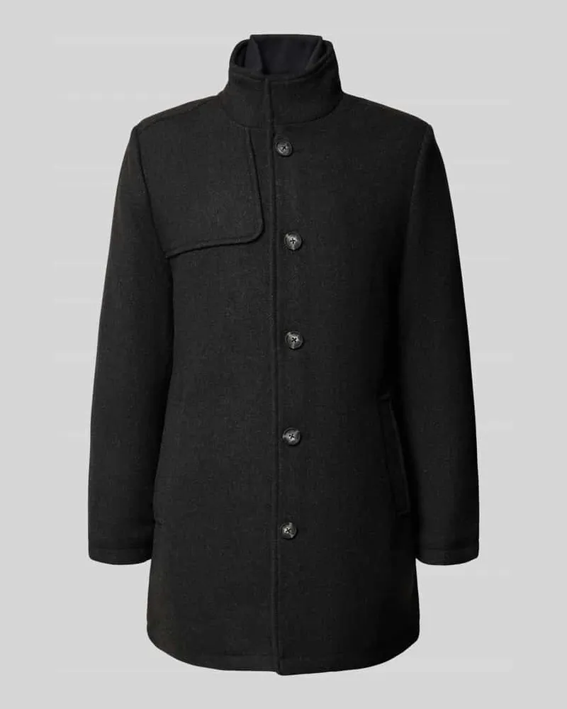 Lerros Regular Fit Kurzmantel mit Stehkragen Anthrazit