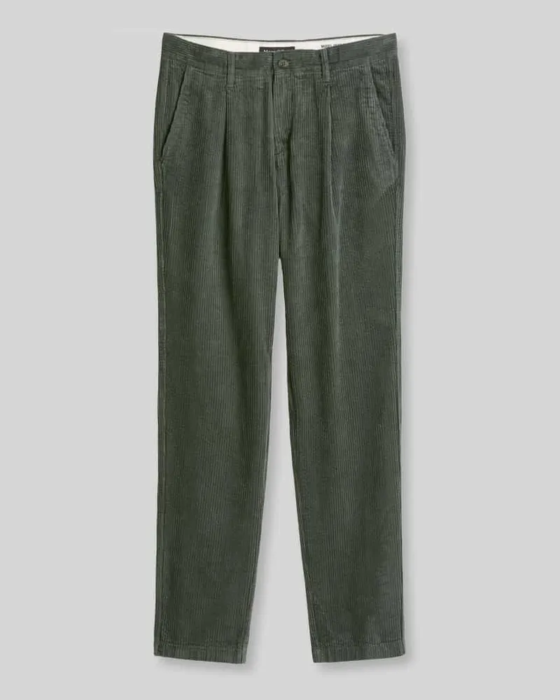 Marc O'Polo Tapered Fit Cordhose aus Baumwolle mit Bundfalten Schilf