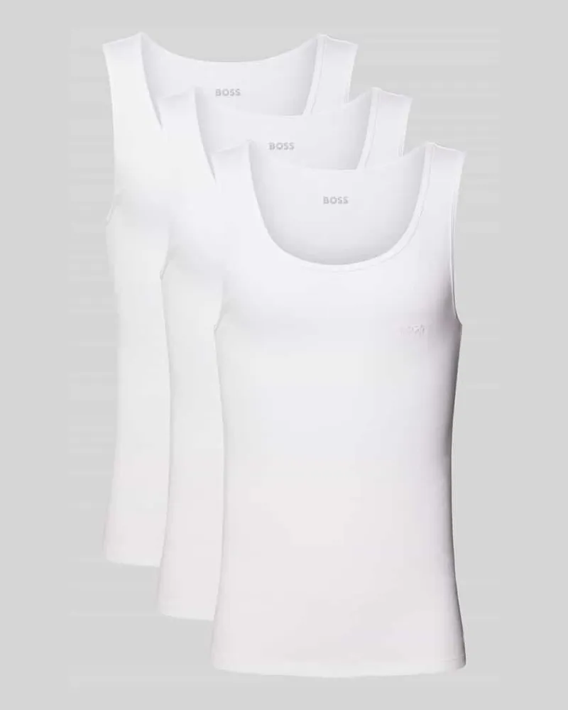 HUGO BOSS Tanktop mit Label-Stitching Modell 'ONE' im 3er-Pack 
