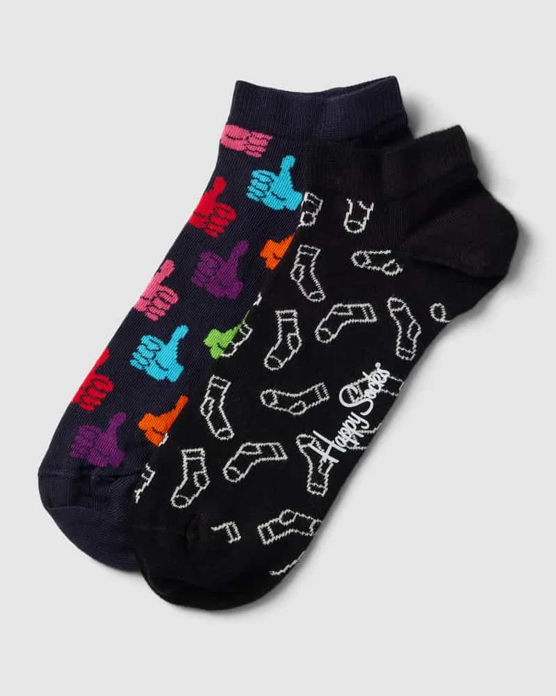 Happy Socks Sneakersocken mit Allover-Print im 2er-Pack Modell 'Thumbs up 