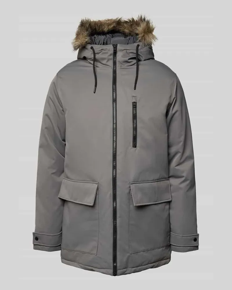 Jack & Jones Jacke mit Kapuze Modell 'CHARLIE Mittelgrau