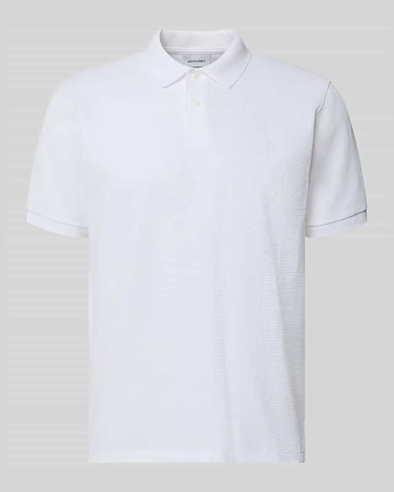Jack & Jones Regular Fit Poloshirt mit Baumwoll-Anteil Modell 'Austin Weiss