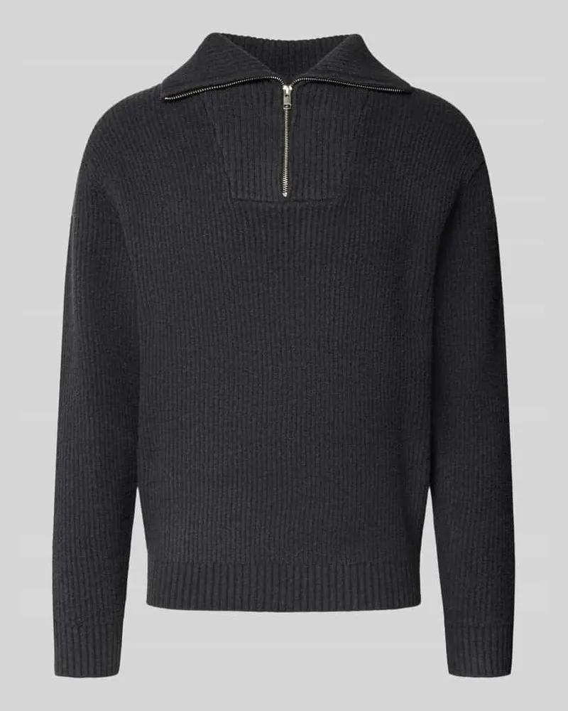 Lindbergh Oversized Strickpullover mit Baumwoll-Anteil Black