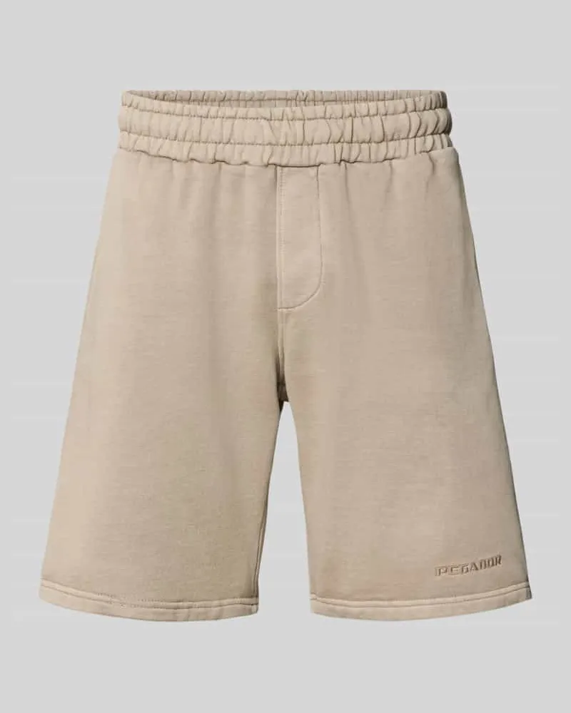 PEGADOR Regular Fit Shorts mit Logo-Stitching Graphit
