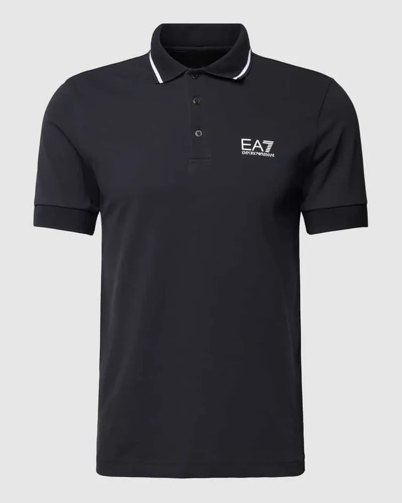 EA7 Poloshirt mit Label-Print 