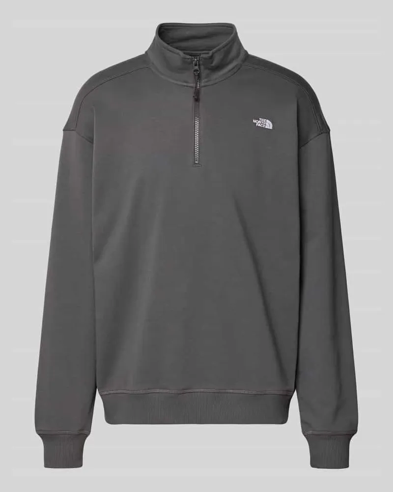 The North Face Relaxed Fit Sweatshirt mit Stehkragen und Reißverschluss Anthrazit