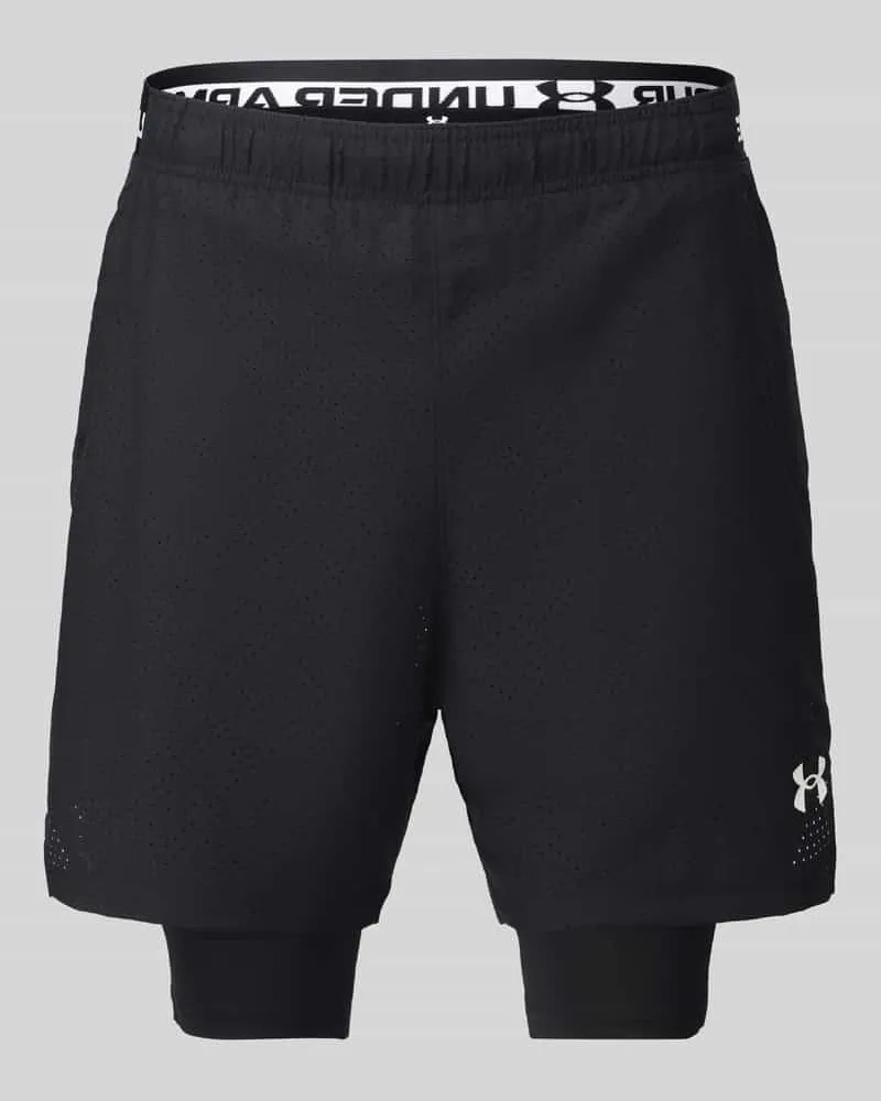 Under Armour Relaxed Fit Sportshorts im Double-Layer-Look Black