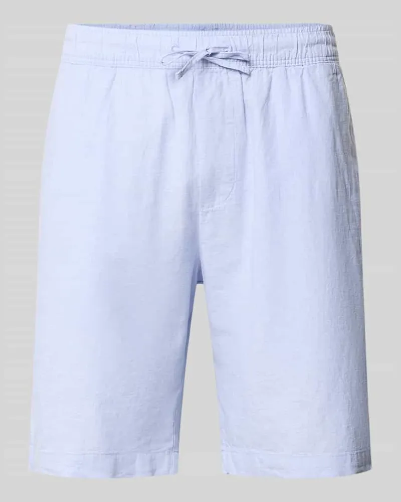 McNeal Shorts aus Leinen-Baumwoll-Mix mit elastischem Bund Eisblau