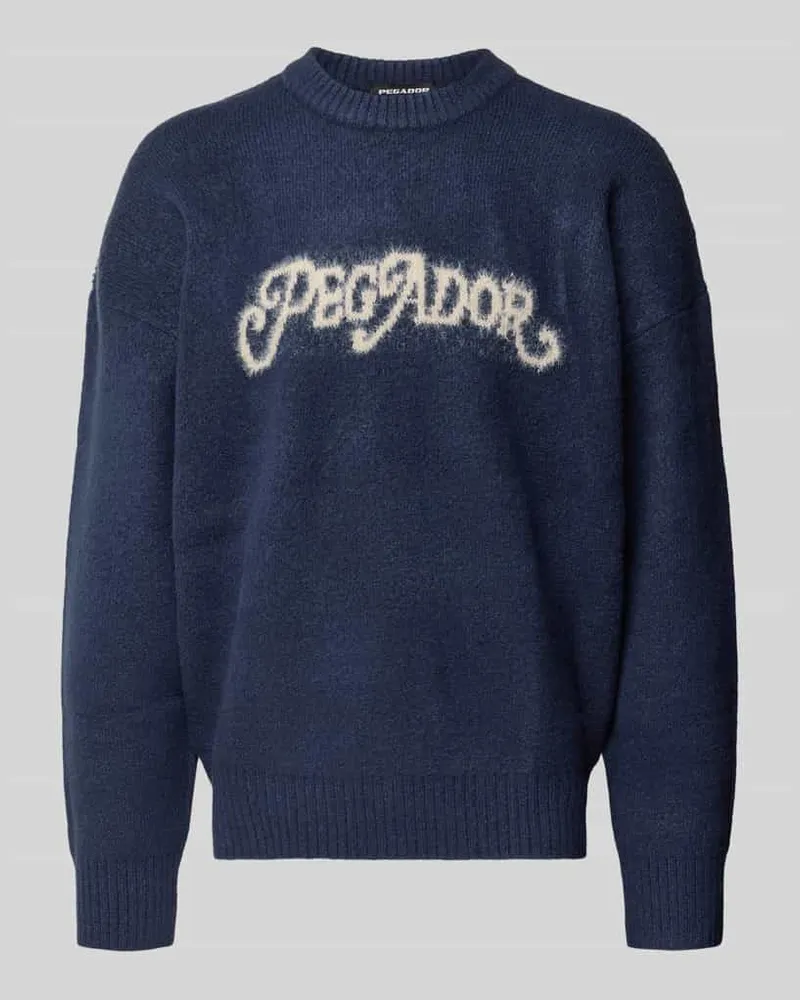 PEGADOR Strickpullover mit gerippten Abschlüssen Marine