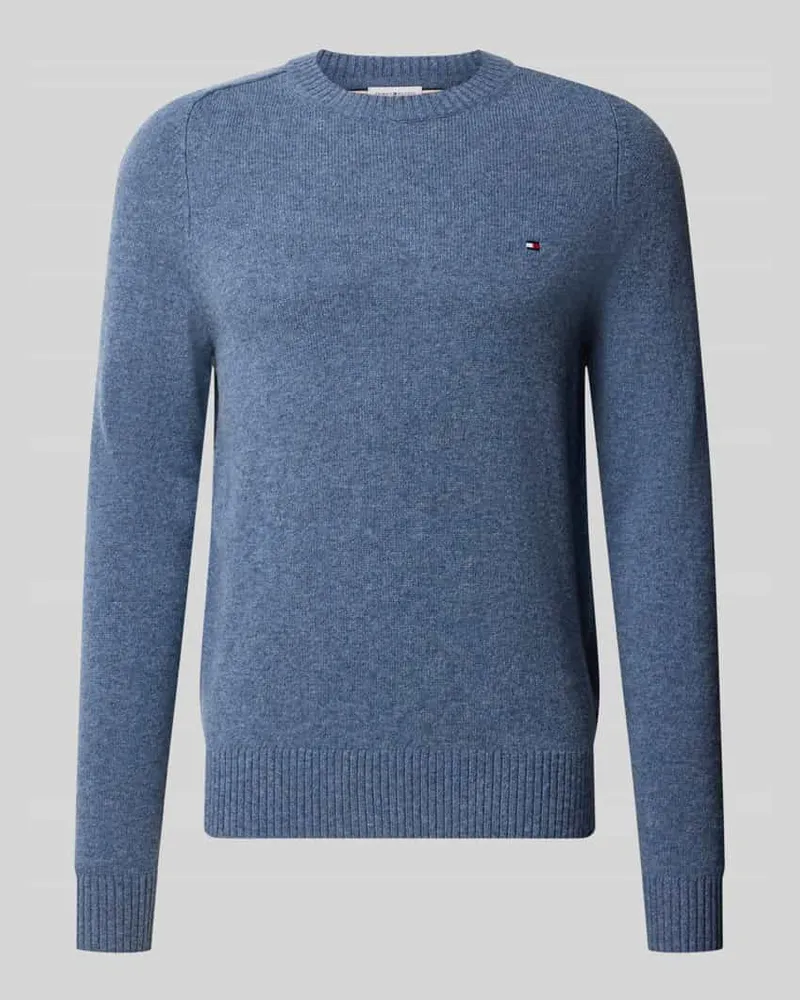 Tommy Hilfiger Regular Fit Pullover aus Lammwoll-Mix Jeansblau
