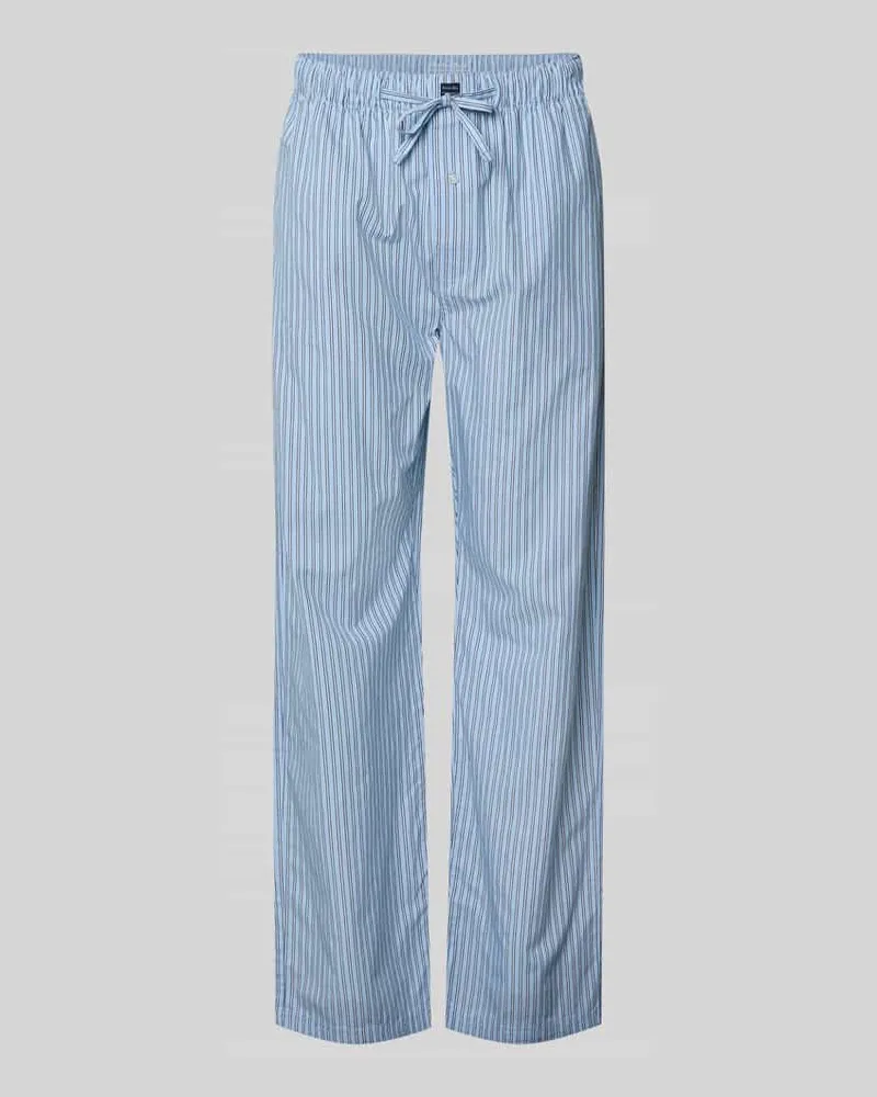 Christian Berg Relaxed Fit Pyjama-Hose mit elastischem Bund Hellblau