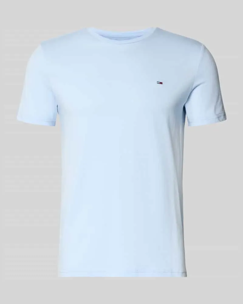 Tommy Hilfiger Slim Fit T-Shirt aus Baumwoll-Mix Modell 'JASPE HERITAGE Hellblau