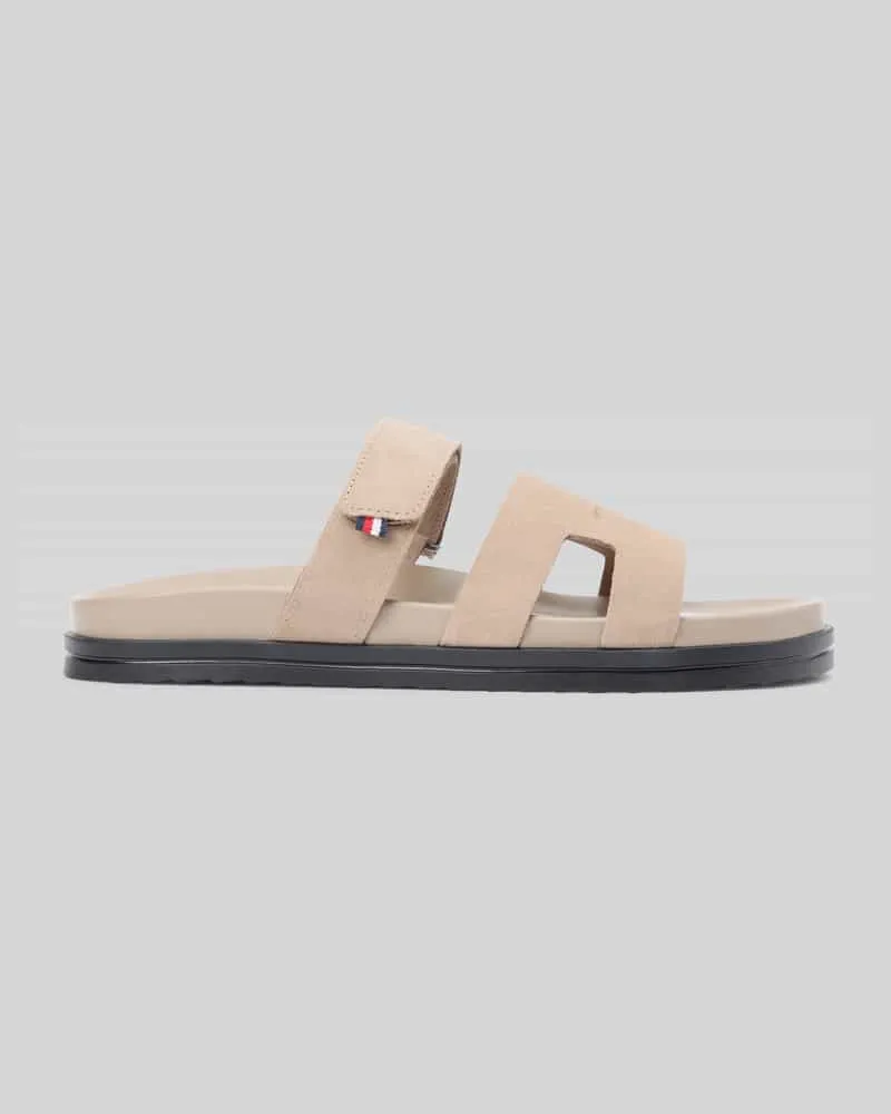 Tommy Hilfiger Sandale aus echtem Veloursleder Beige