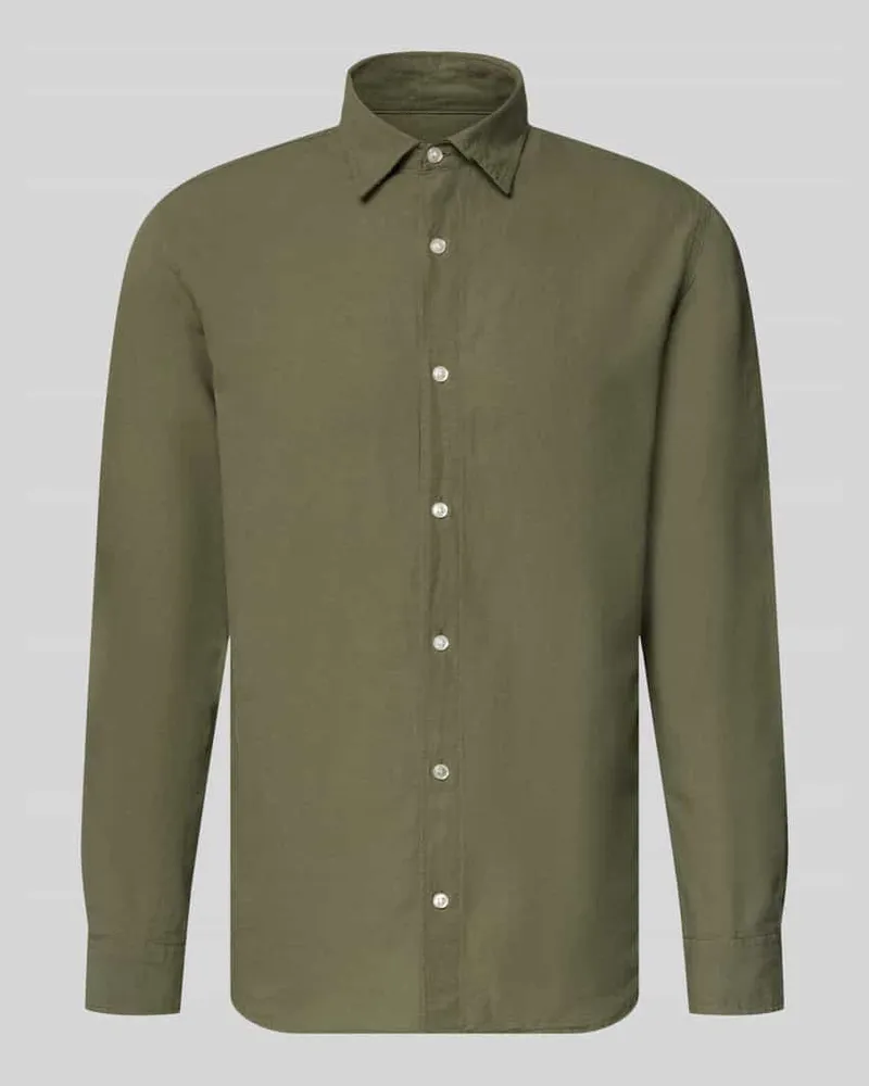 Jack & Jones Regular Fit Freizeithemd mit Kentkragen Modell 'BREEZE Oliv