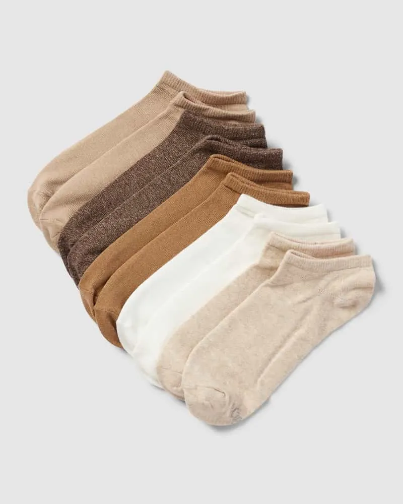 S.Oliver Sneakersocken mit Stretch-Anteil im 10er-Pack Beige