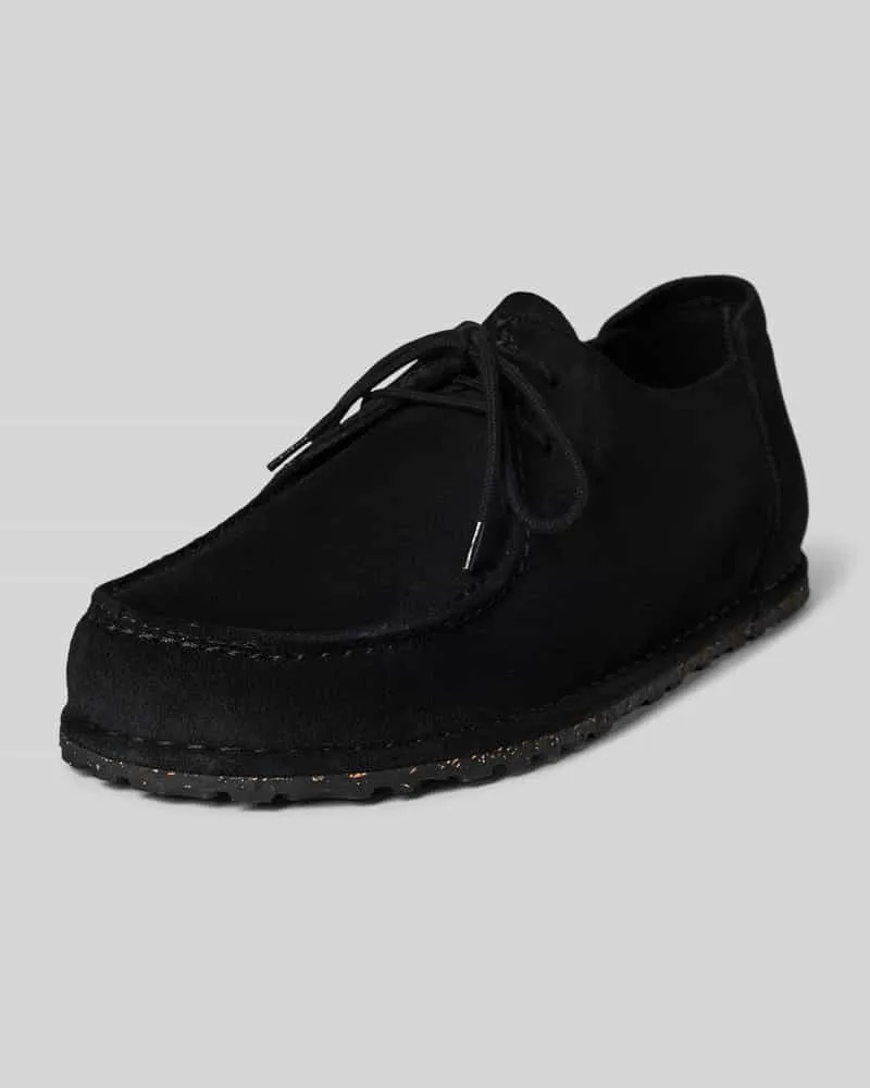 Birkenstock Schnürschuhe aus Leder mit strukturierter Sohle Modell 'UTTI Black