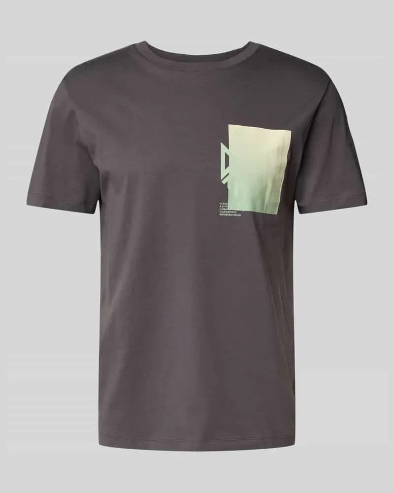 Tom Tailor Regular Fit T-Shirt aus reiner Baumwolle Anthrazit