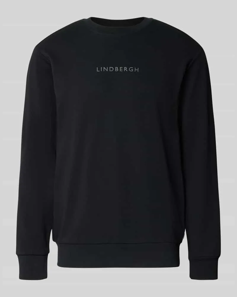 Lindbergh Sweatshirt mit Rundhalsausschnitt und Logo-Print 