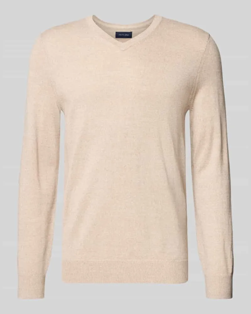 Christian Berg Strickpullover aus Woll-Mix mit V-Ausschnitt 
