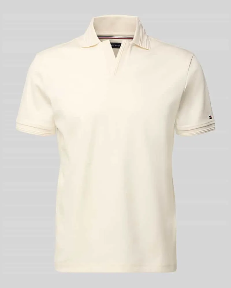 Tommy Hilfiger Regular Fit Poloshirt aus reiner Baumwolle Offwhite