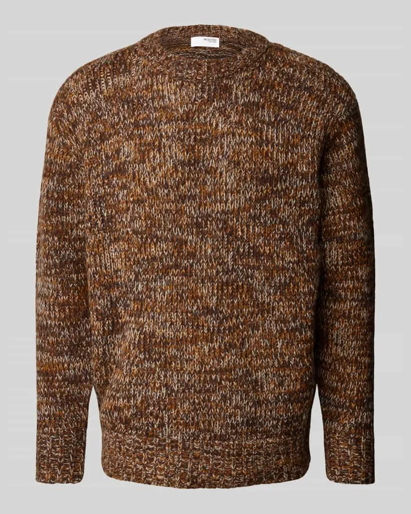 Selected Homme Strickpullover mit Rundhalsausschnitt Modell 'PEPPER Hellbraun