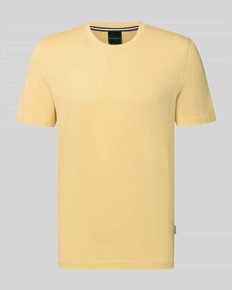 Bugatti Regular Fit T-Shirt aus reiner Baumwolle Hellgelb