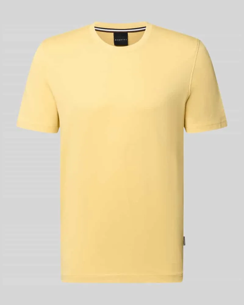 Bugatti Regular Fit T-Shirt aus reiner Baumwolle Hellgelb