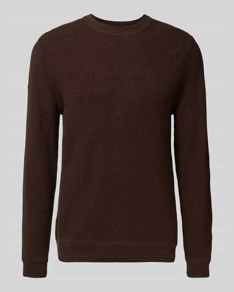 Superdry. Strickpullover mit gerippten Abschlüssen Dunkelbraun