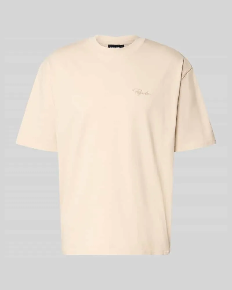 PEGADOR Oversized T-Shirt mit Label-Stitching Sand