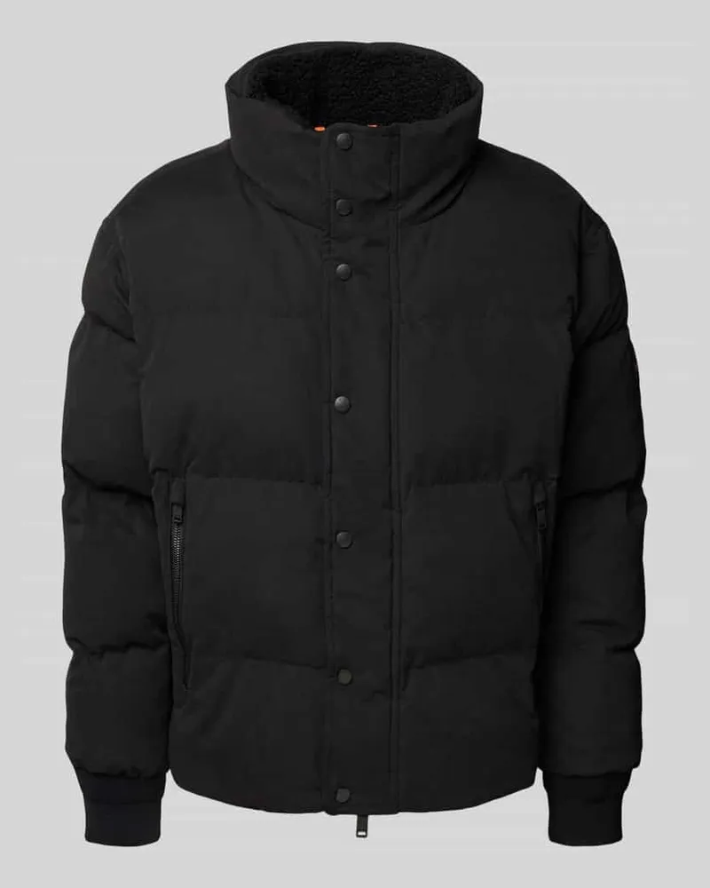 HUGO BOSS Regular Fit Steppjacke mit Stehkragen Modell 'OCAMP Black