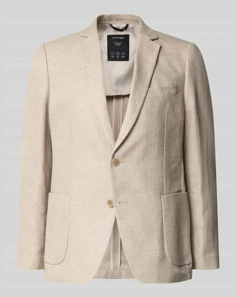 S.Oliver Regular Fit Anzugsakko aus Leinen-Mix Beige