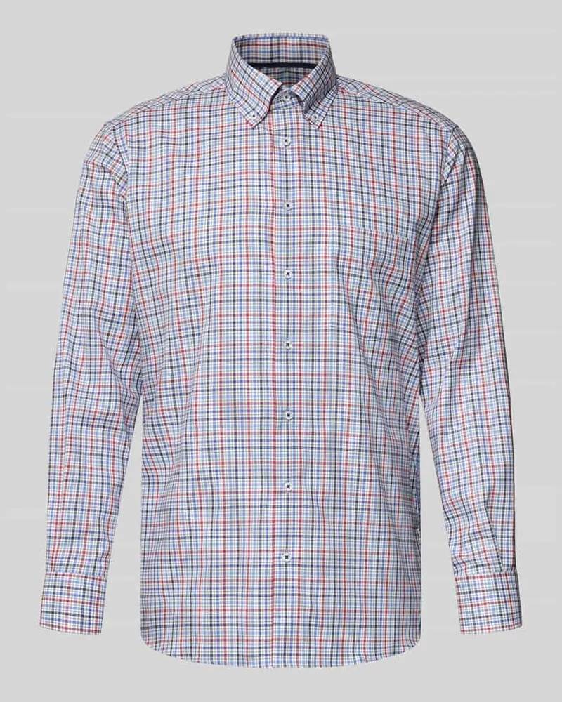 Eterna Regular Fit Business Hemd aus Baumwolle mit Button-Down-Kragen Rot