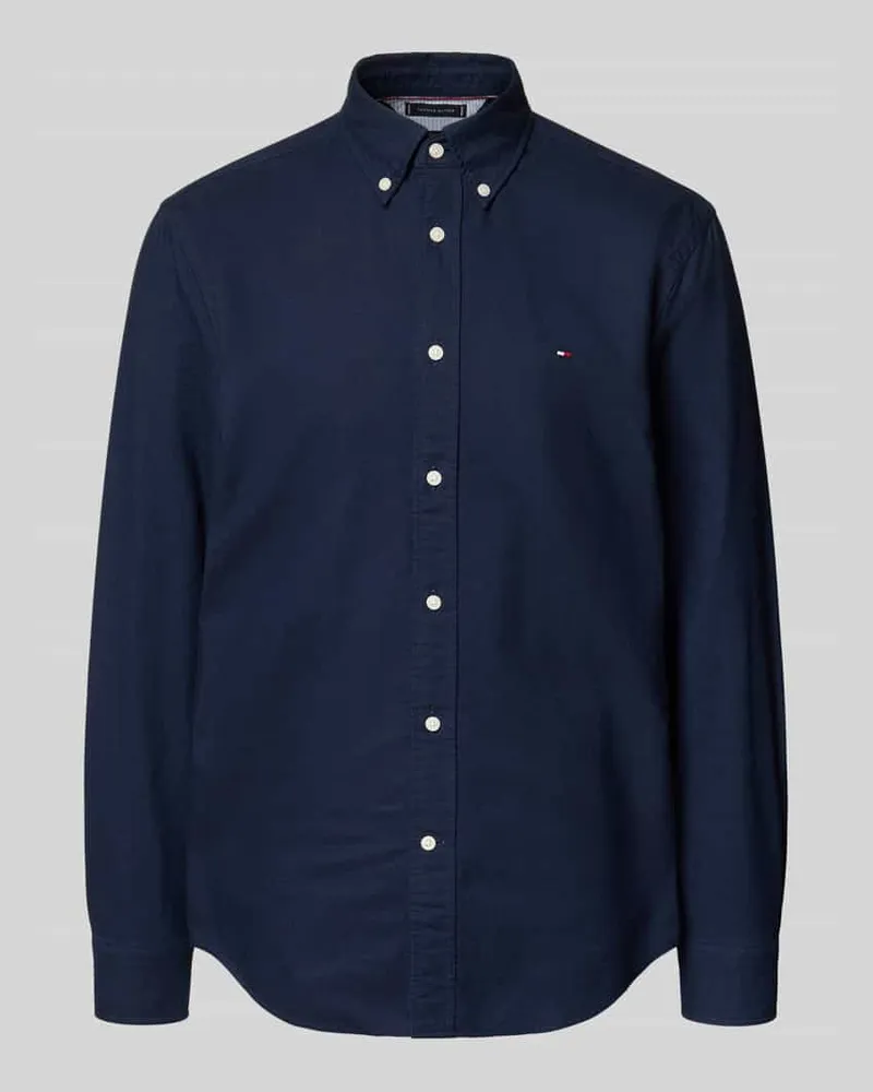Tommy Hilfiger Regular Fit Freizeithemd aus reiner Baumwolle Marine