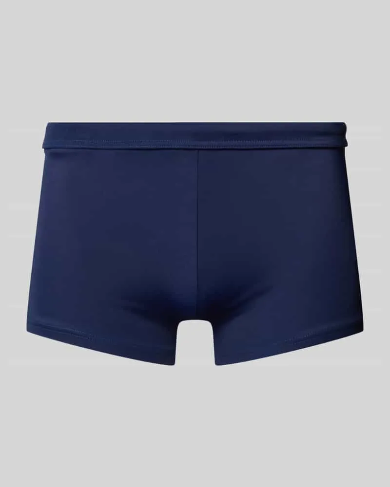 HOM Slim Fit Badeshorts mit Label-Patch Modell 'SEA LIFE Dunkelblau