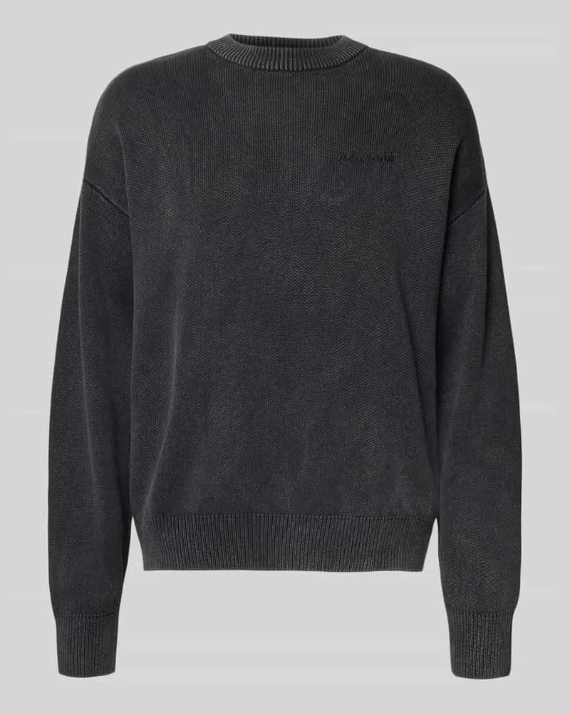 PEGADOR Oversized Strickpullover mit Logo und Rundhalsausschnitt Black