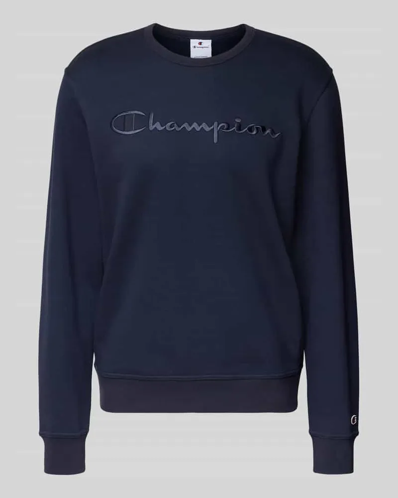 Champion Sweatshirt mit Label-Stitching und Rundhalsausschnitt Marine