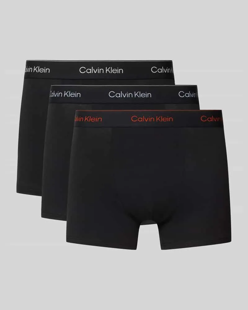 Calvin Klein Trunks mit elastischem Logo-Bund im 3er-Pack Black