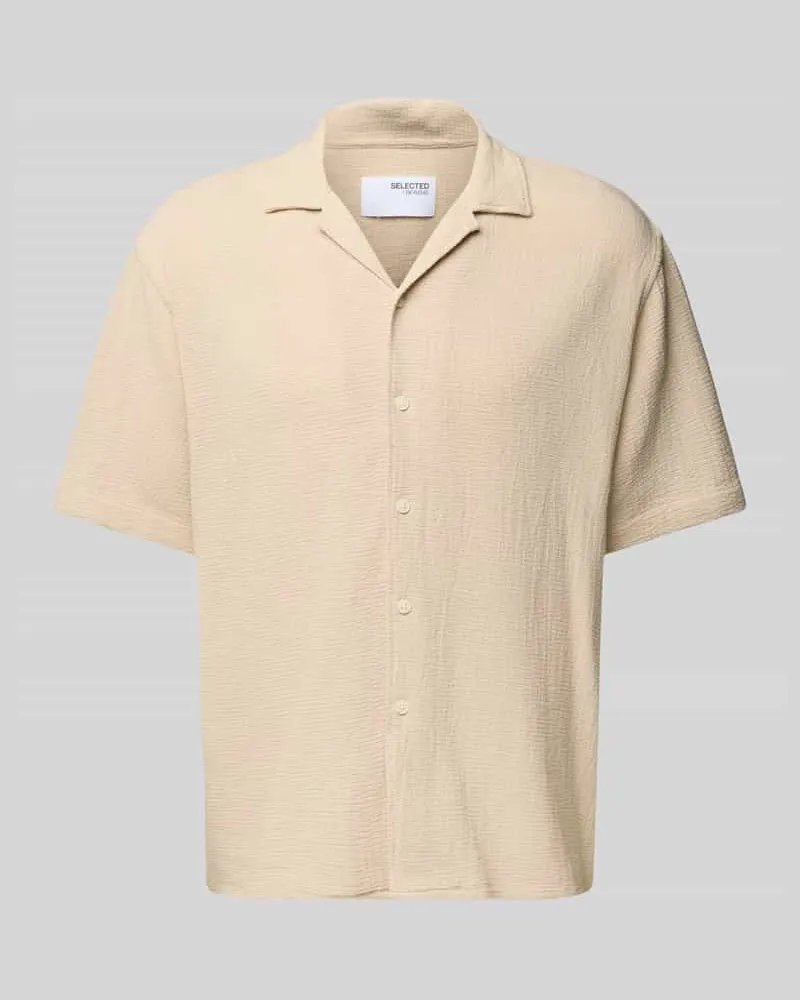 Selected Homme Freizeithemd mit Knopfleiste Beige
