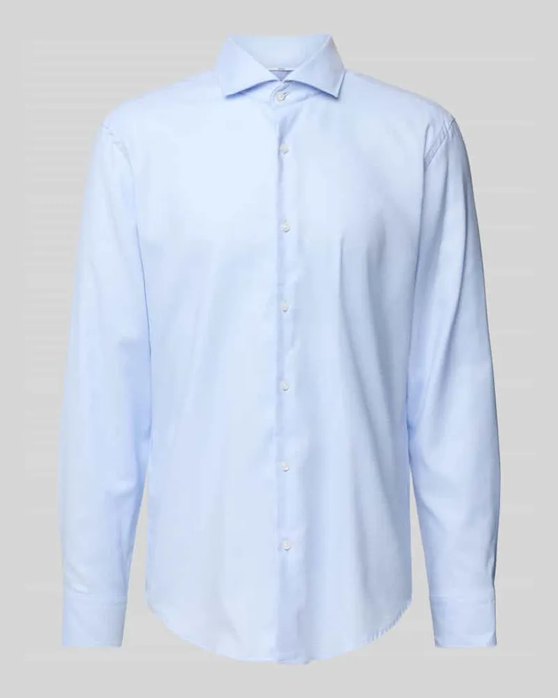 HUGO BOSS Regular Fit Business-Hemd mit Haifischkragen Modell 'Joe Bleu
