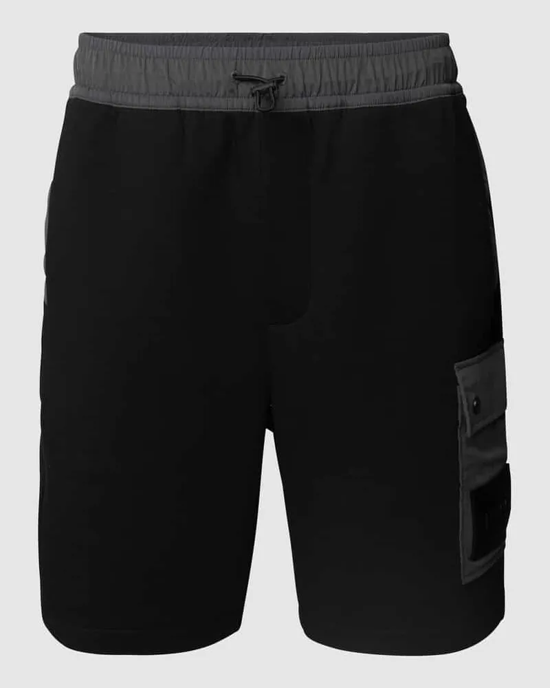 HUGO BOSS Sweatshorts mit Label-Patch Modell 'Dowen Black
