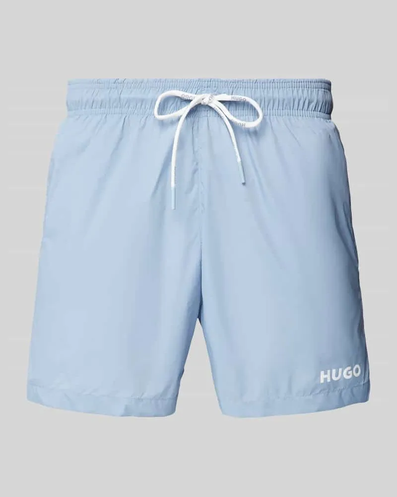 HUGO BOSS Relaxed Fit Badeshorts mit Label-Print Modell 'HAITI 