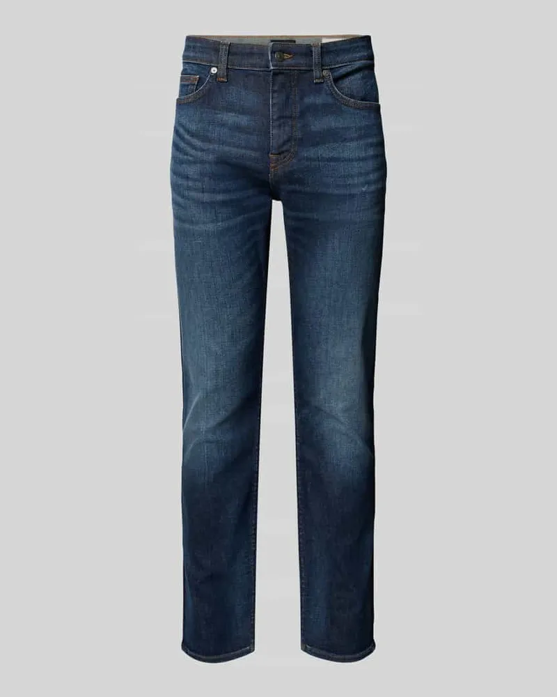 HUGO BOSS Slim Fit Jeans aus Baumwoll-Mix Modell 'DELAWARE BO Blau